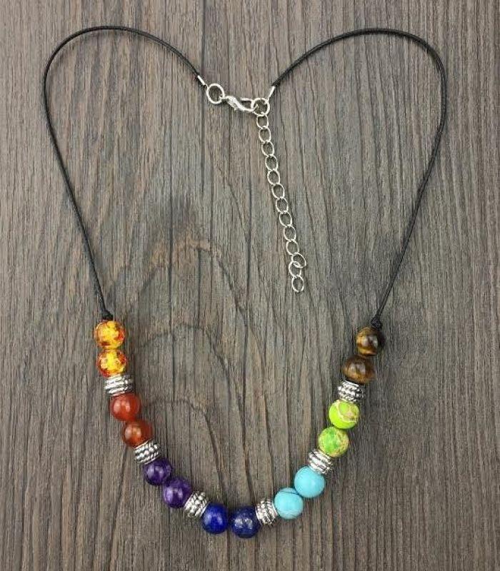 Collier ‘’7 chakras’’ en pierres naturelles – Image 3