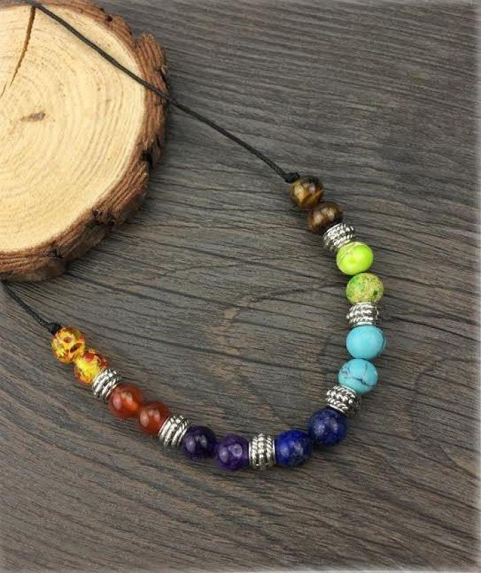 Collier ‘’7 chakras’’ en pierres naturelles – Image 2
