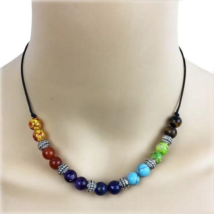 Collier ‘’7 chakras’’ en pierres naturelles – Image 4