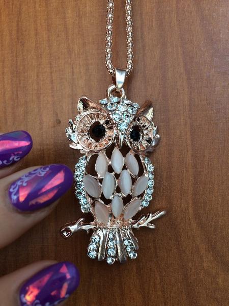 Collier strass et chouette gracieuse – Image 5