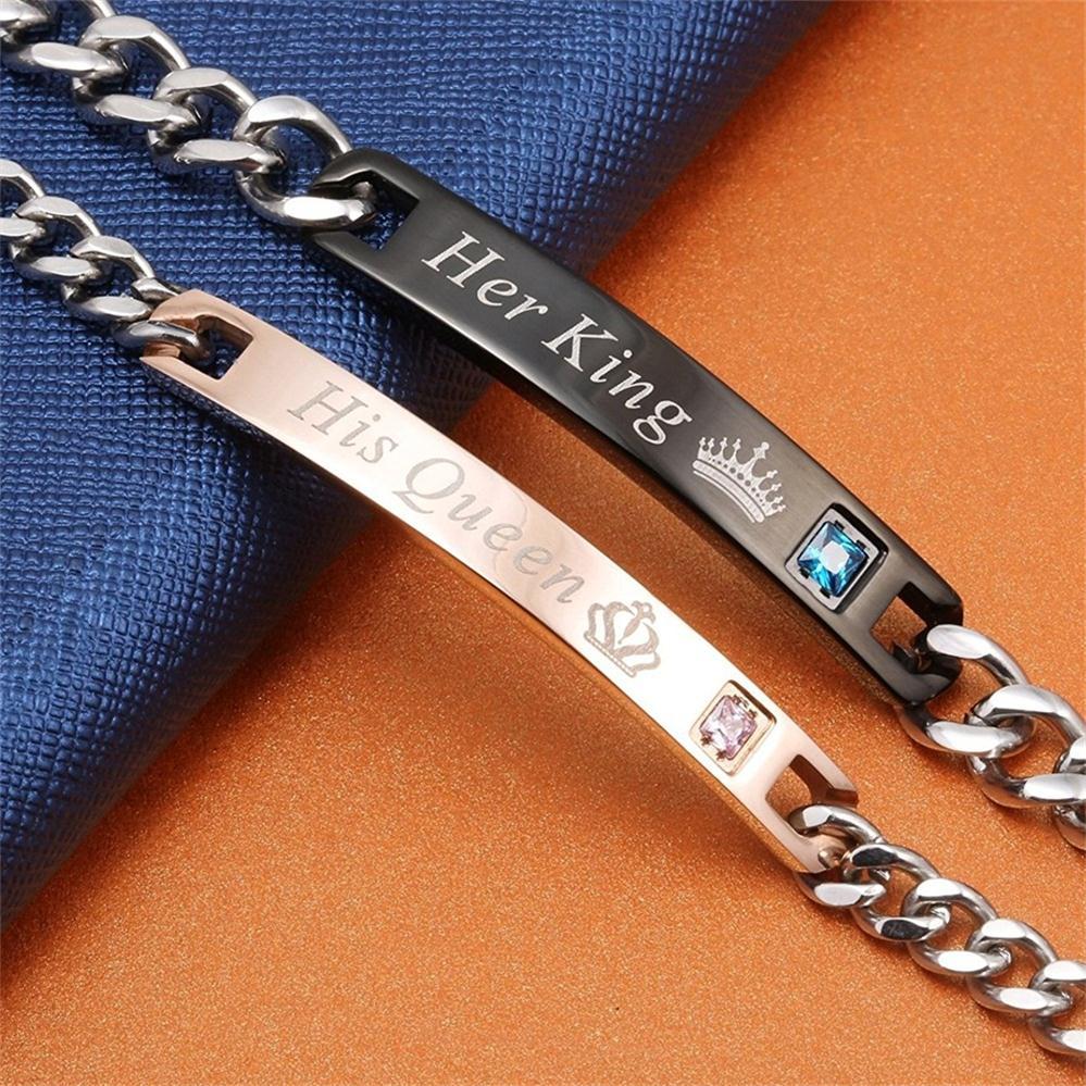 Duo de bracelets amoureux "son roi, sa reine" – Image 3