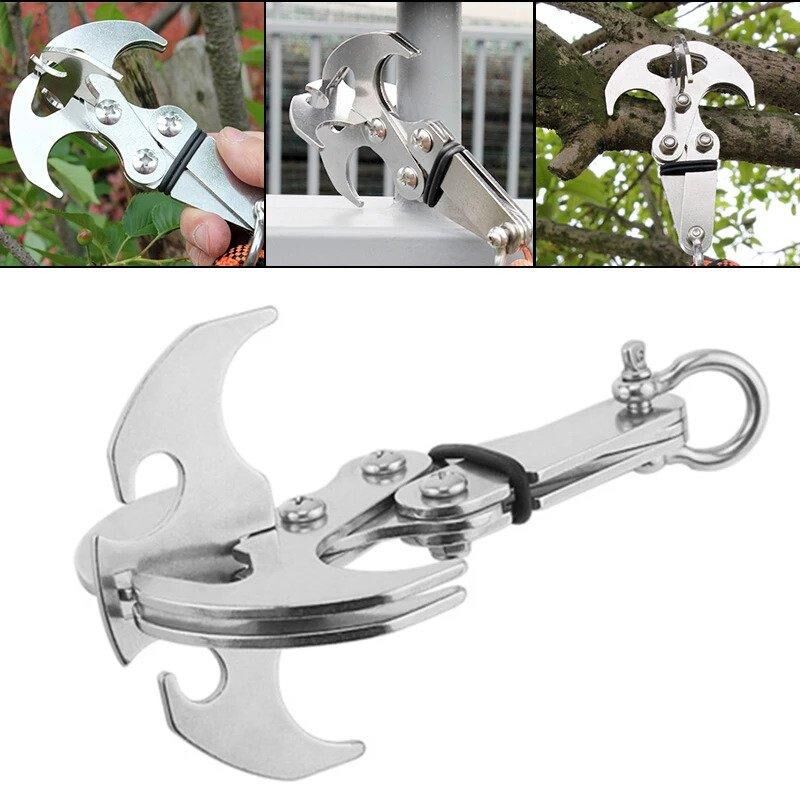 Grappin Griffe d'escalade Mousqueton de Survie en Acier Inoxydable Pliable Outil Pliant Multifonctionnel – Image 2