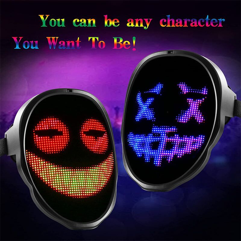 Masque lumineux Halloween à LED programmable – Image 8