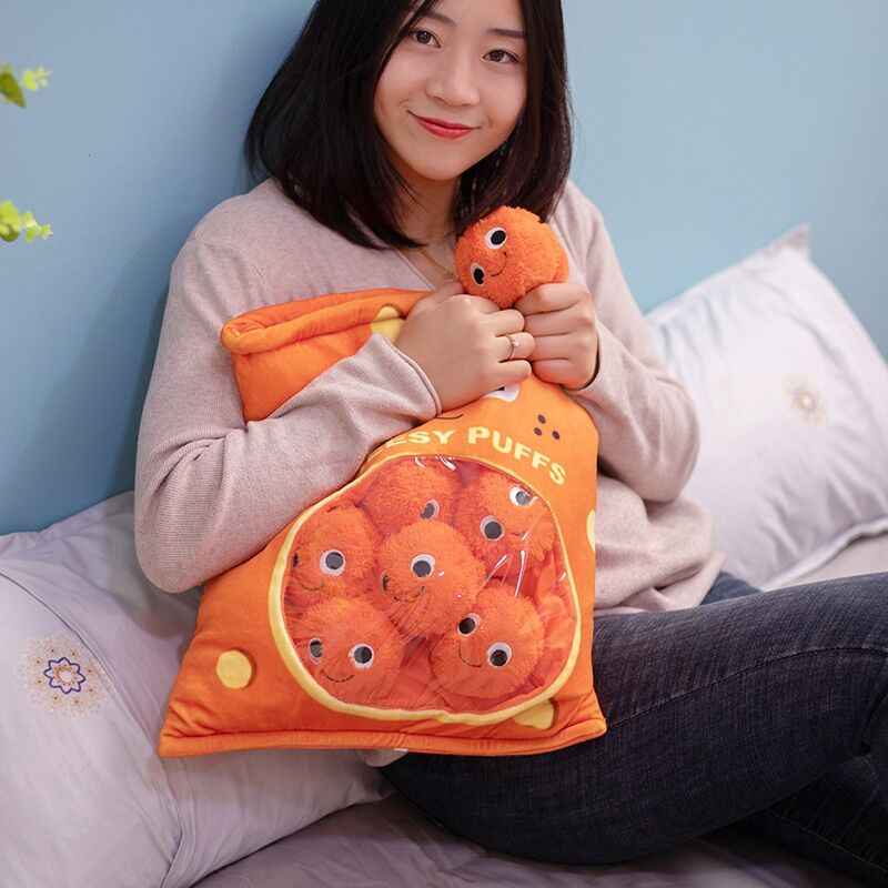 Oreiller cheesy-puffs | Sac de jouets en peluche pour enfants – Image 6