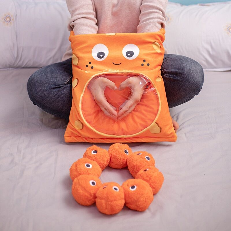 Oreiller cheesy-puffs | Sac de jouets en peluche pour enfants – Image 8