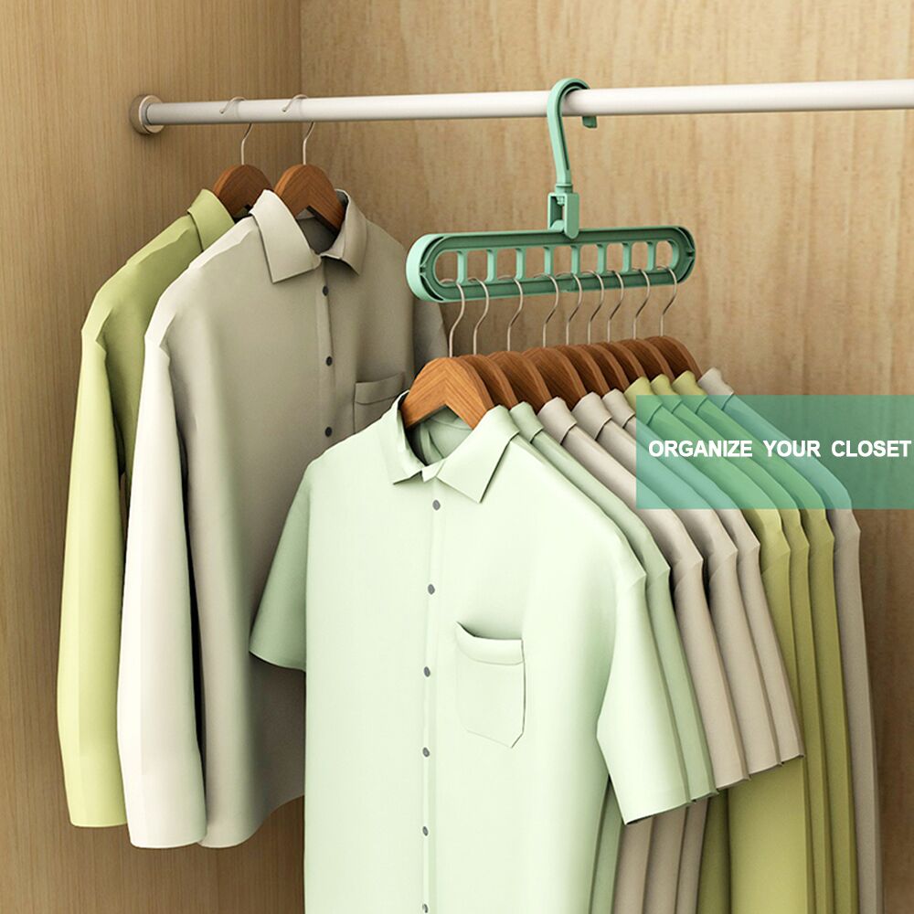 Cintre multifonction xinyuan 9 trous rotatif pliable rangement gain de place pour vetements – Image 8