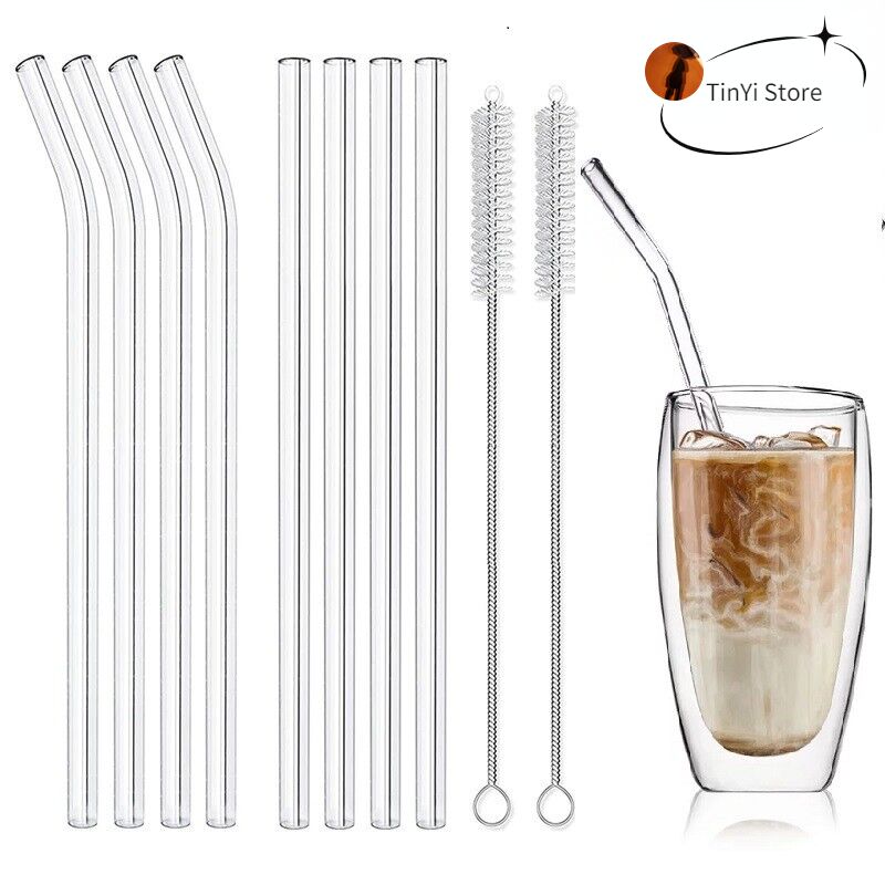 Paille en verre réutilisables avec brosses de nettoyage – Image 6