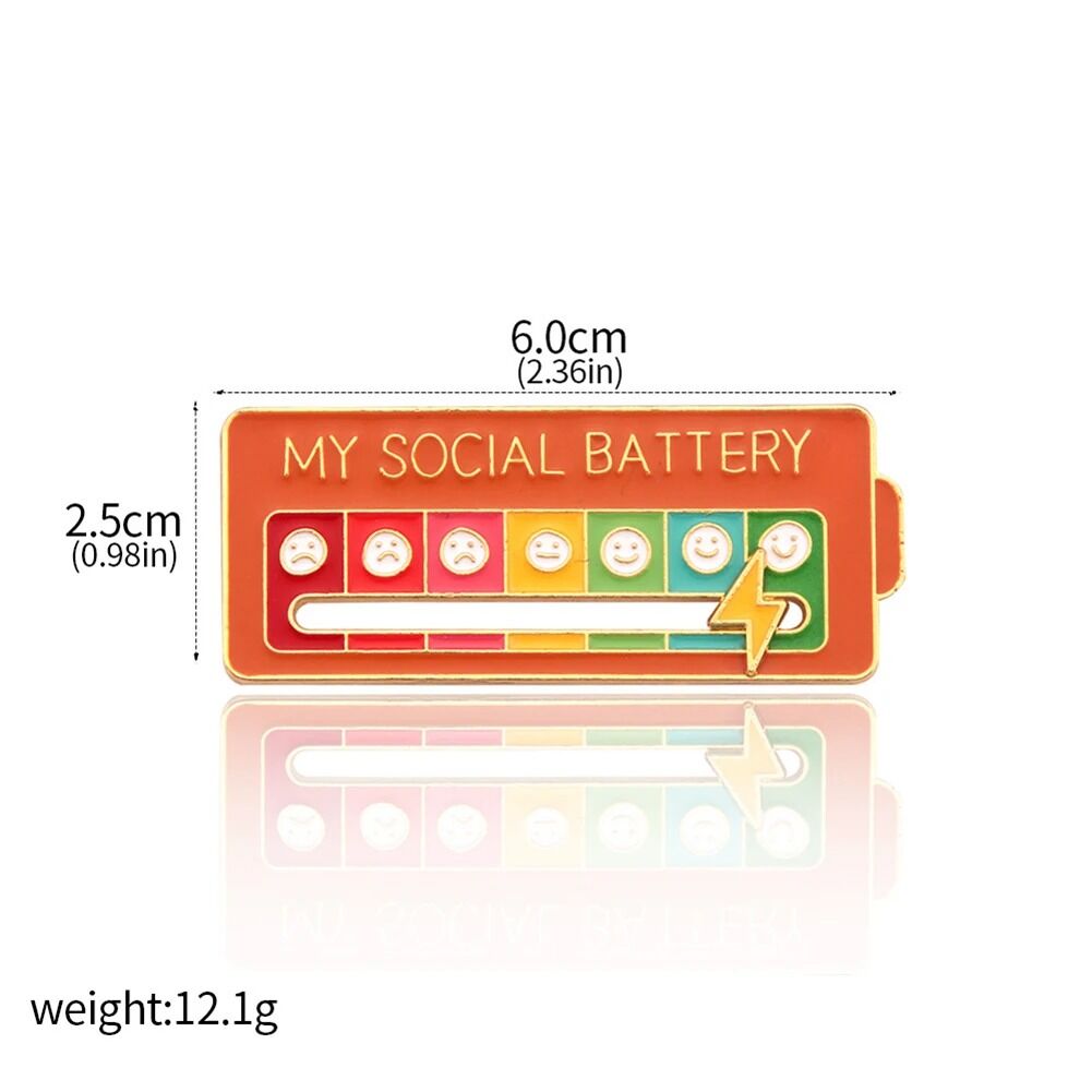 Broches de batterie sociale en émail pour 7 jours par semaine – Image 4