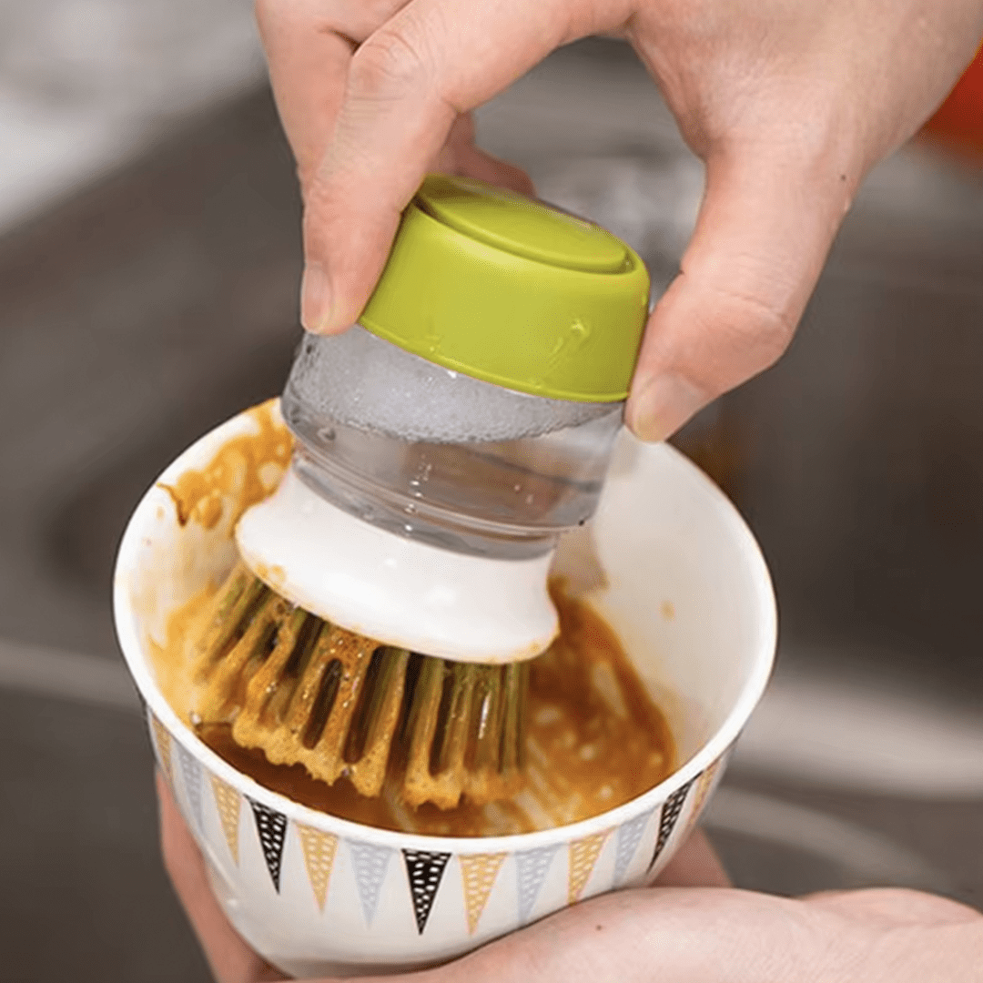EasyBrush Brosse avec Distributeur de Liquide Vaisselle avec Support Rechargeable pour Nettoyer Les éviers Casseroles – Image 8