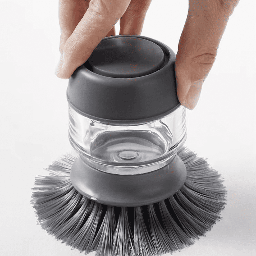 EasyBrush Brosse avec Distributeur de Liquide Vaisselle avec Support Rechargeable pour Nettoyer Les éviers Casseroles – Image 9
