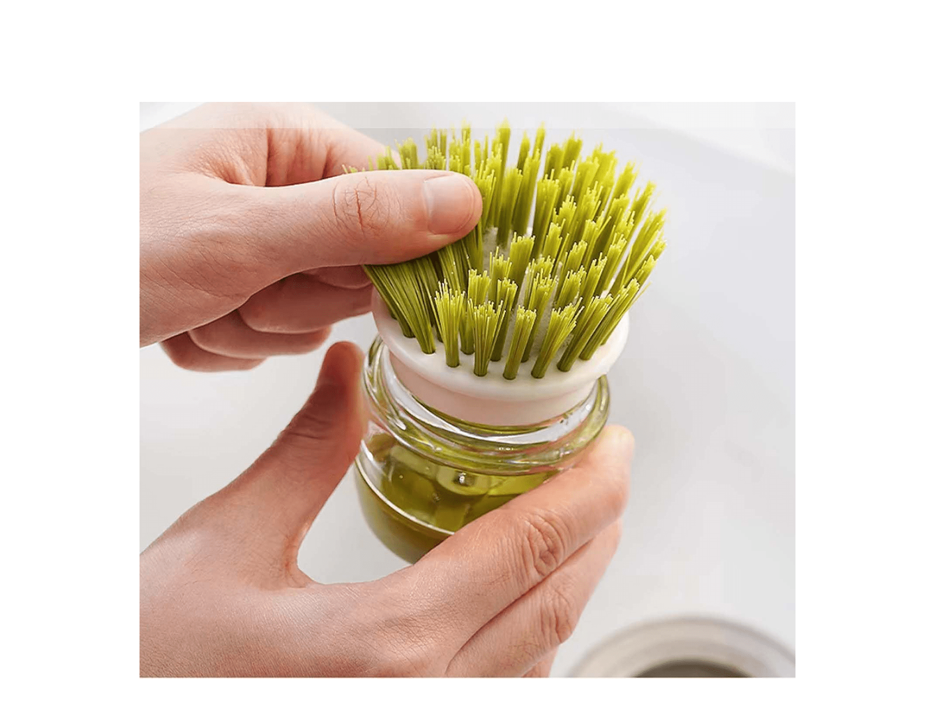 EasyBrush Brosse avec Distributeur de Liquide Vaisselle avec Support Rechargeable pour Nettoyer Les éviers Casseroles – Image 6