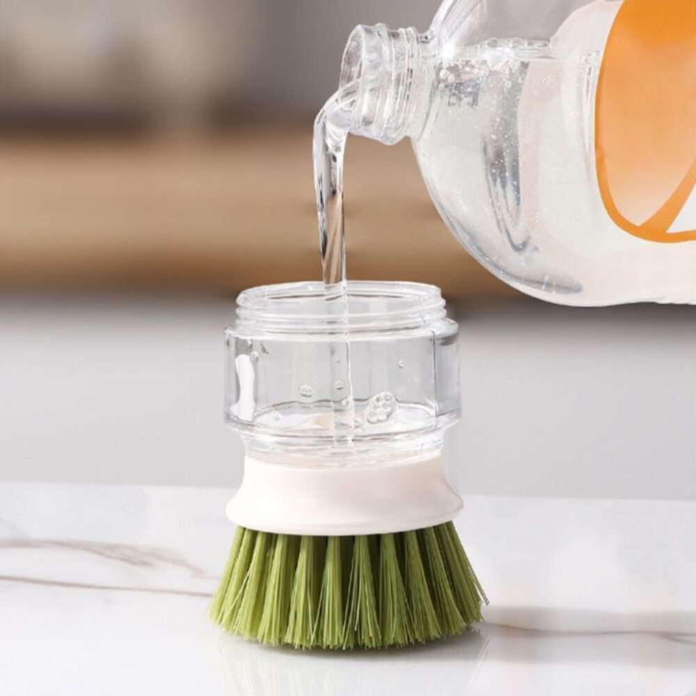 EasyBrush Brosse avec Distributeur de Liquide Vaisselle avec Support Rechargeable pour Nettoyer Les éviers Casseroles – Image 2