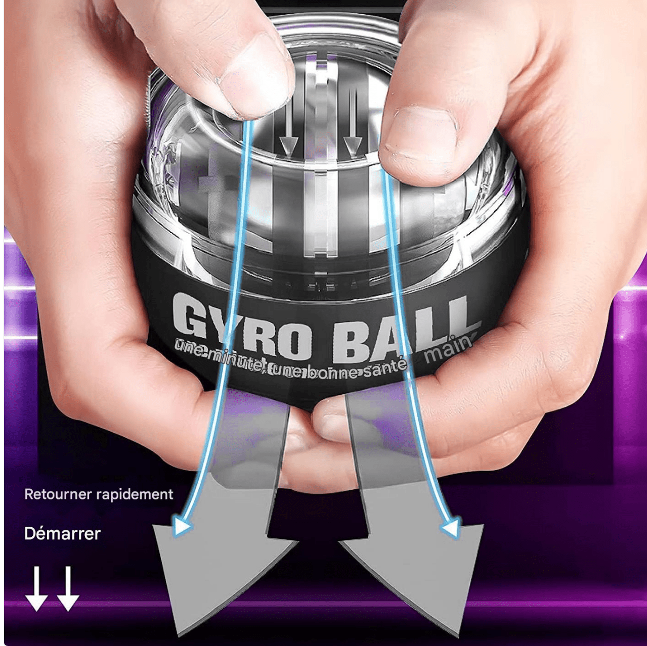 TorqueBall Gyro Ball exercice pour renforcement avant bras poignet avec compteur automatique – Image 4