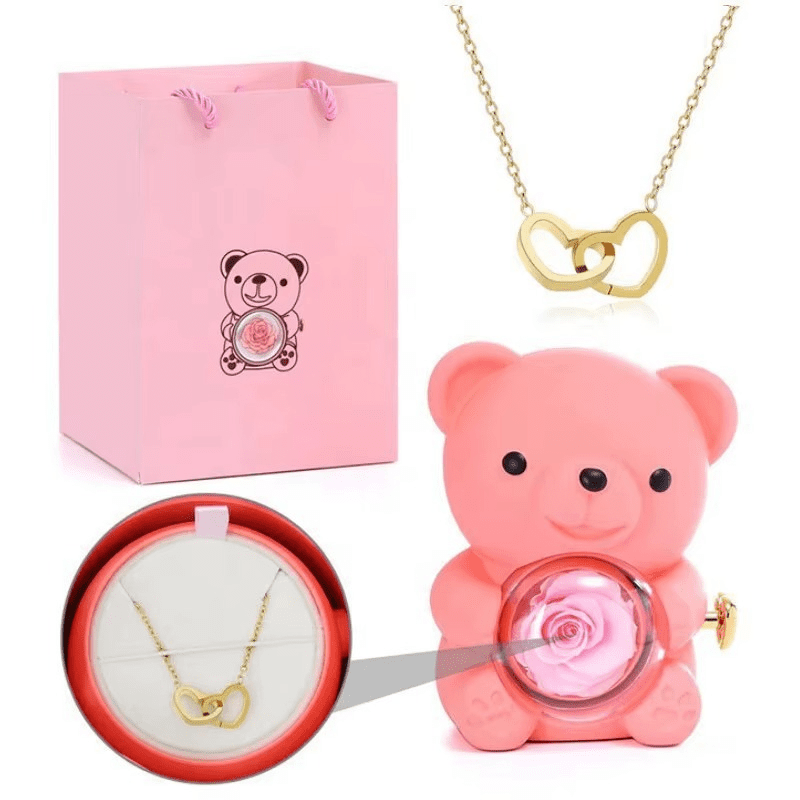 Sylvie Jewels Ours Rose éternelle avec colier – Image 11