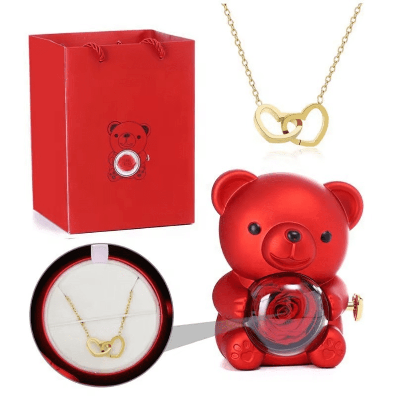 Sylvie Jewels Ours Rose éternelle avec colier – Image 9