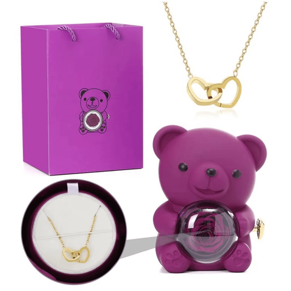 Sylvie Jewels Ours Rose éternelle avec colier – Image 6