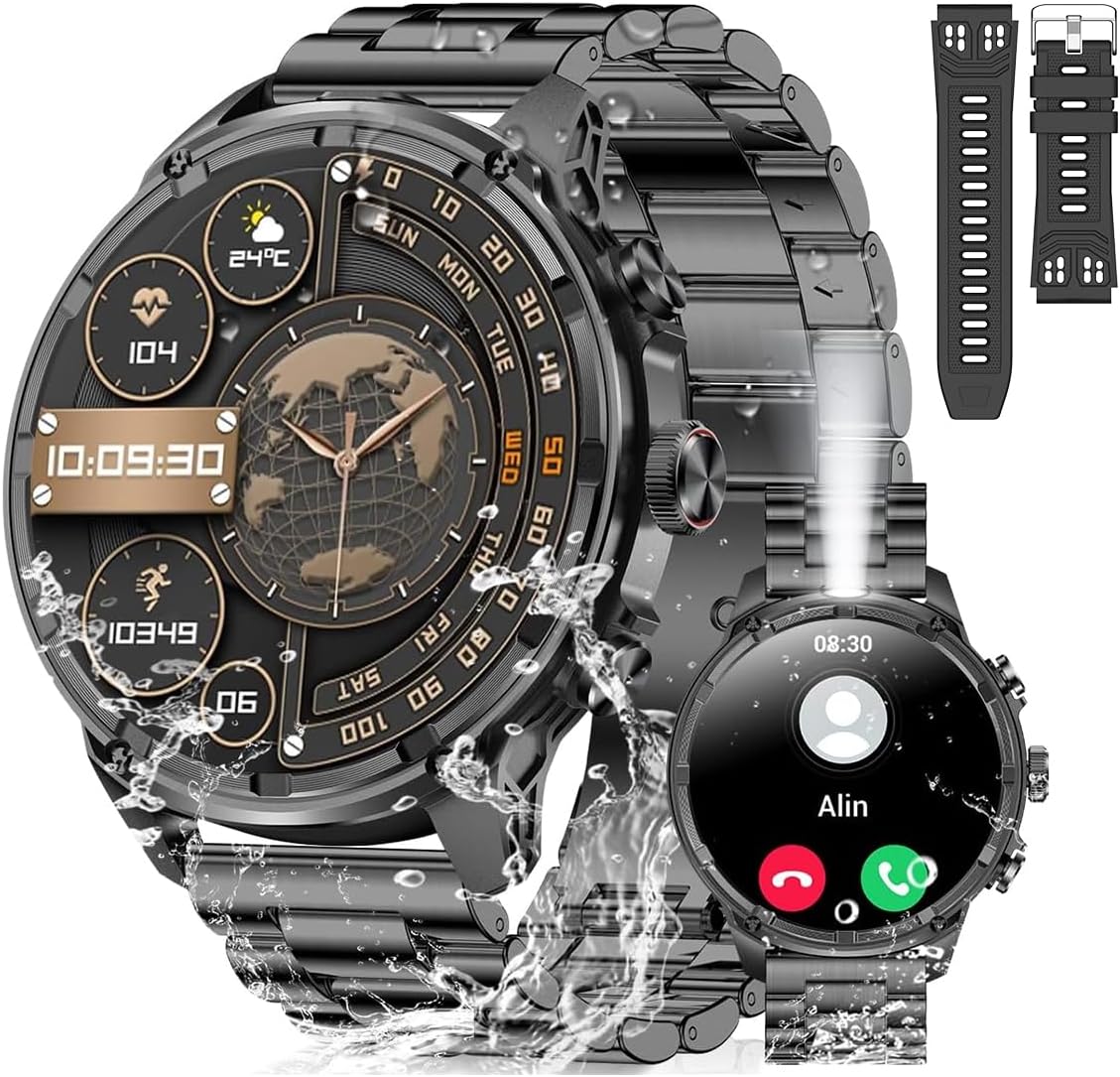 Stahlgear Zeus Montre connectée intelligente hommes 1.85 pouces HD sport Bluetooth appel GPS sport Fitness Tracker moniteur cardiaque 710 mAh étanche – Image 2