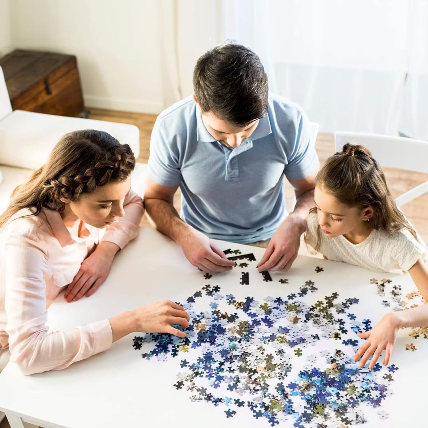 Puzzle Up rond en bois de paon – Image 6