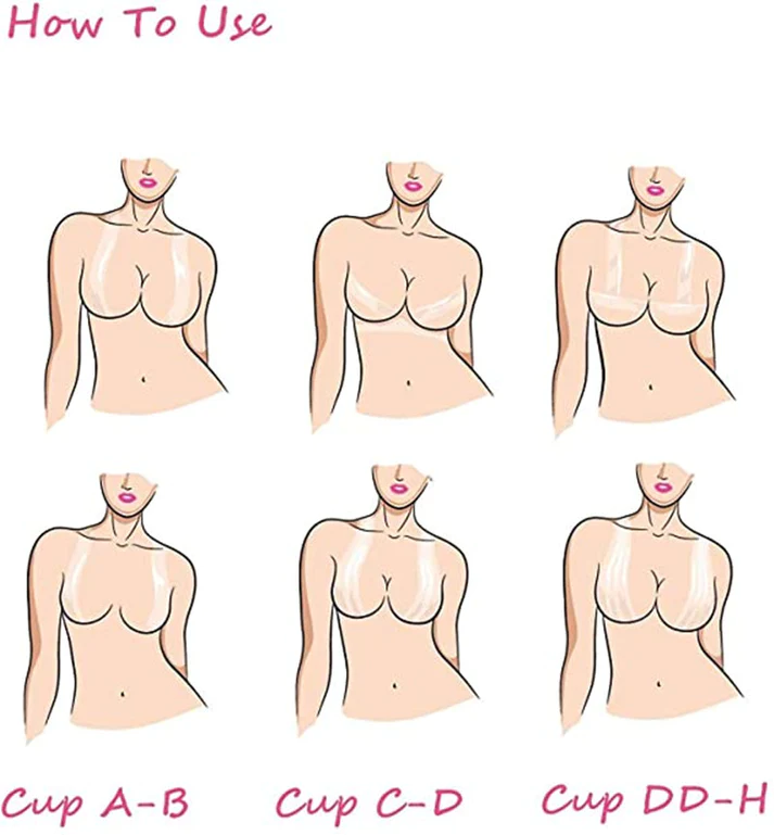 Les modes du bande adhésive pour soutien-gorge invisible après utilisation par une femme