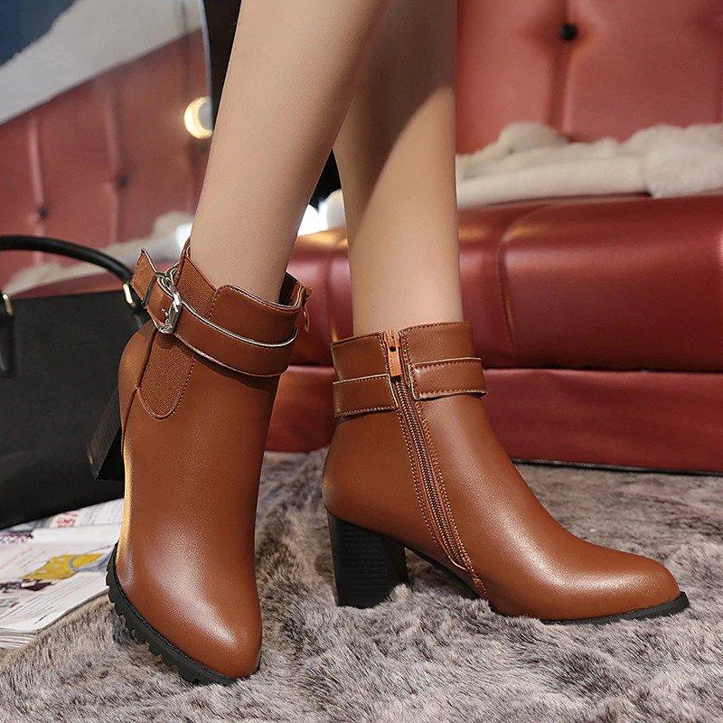 Bottines femme hiver talon haut – Image 5