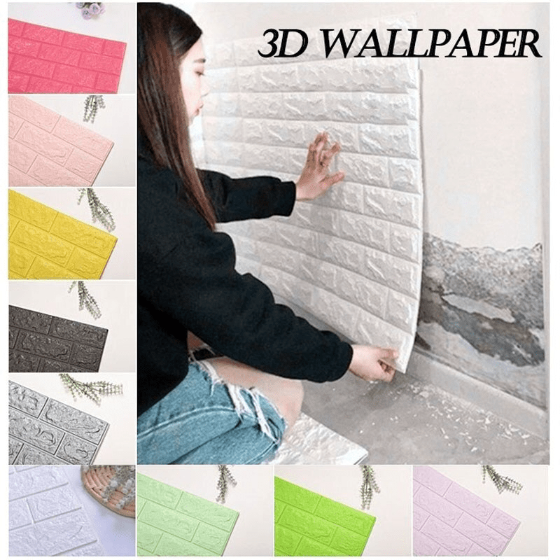 Autocollant Mural 3D Anti-Collision Enfant Mousse Imperméable Effet Brique 70x77cm Facile à Installer Décoration Maison – Image 4