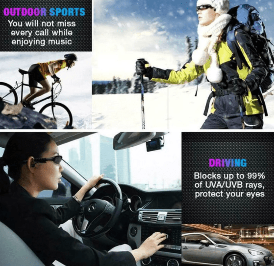 Lunettes de soleil intelligentes bluetooth pour l'extérieur conduire ou faire du sport – Image 8