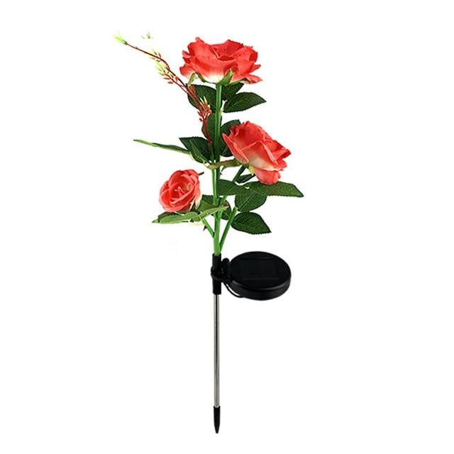 Rose artificielle lumineuse solaire