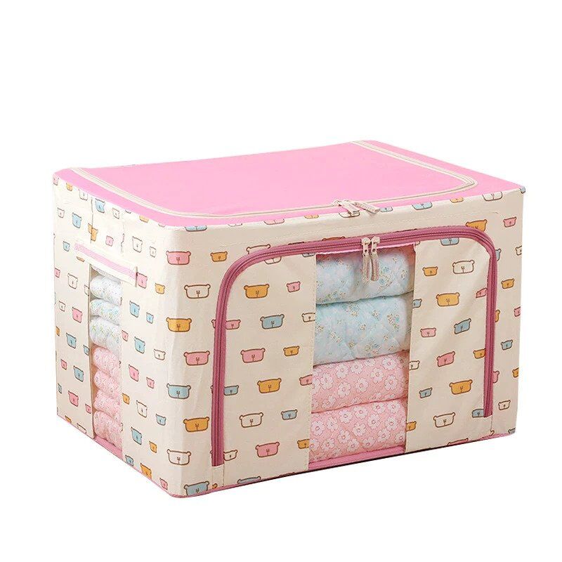 Boîte de rangement cadre en acier en tissu oxford