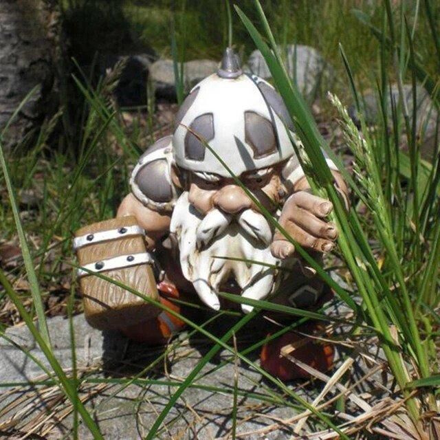 Décoration de jardin - statue de gnomes nains viking