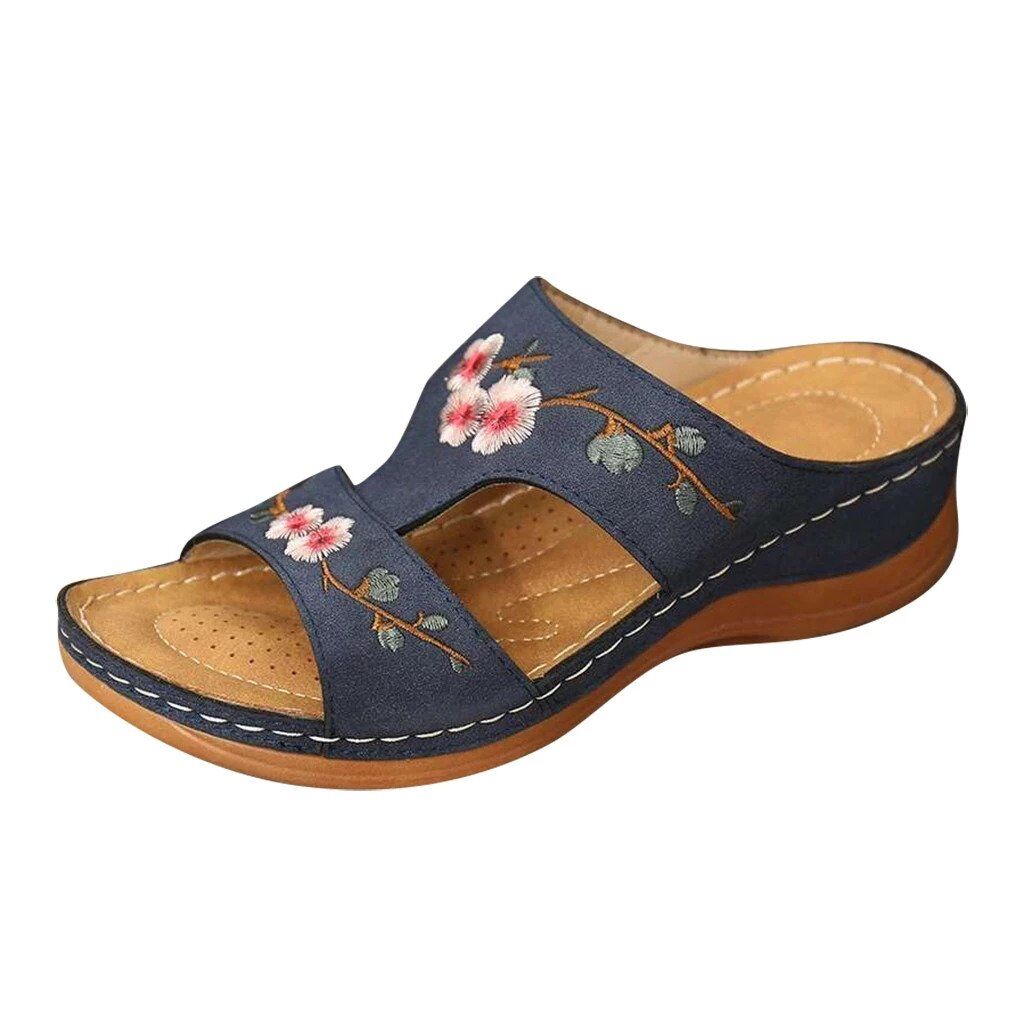 Sandales orthopédiques fleurs colorées femmes