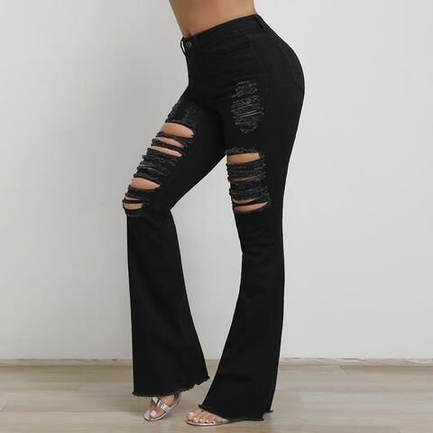 Jean denim déchiré pour femme – Image 2