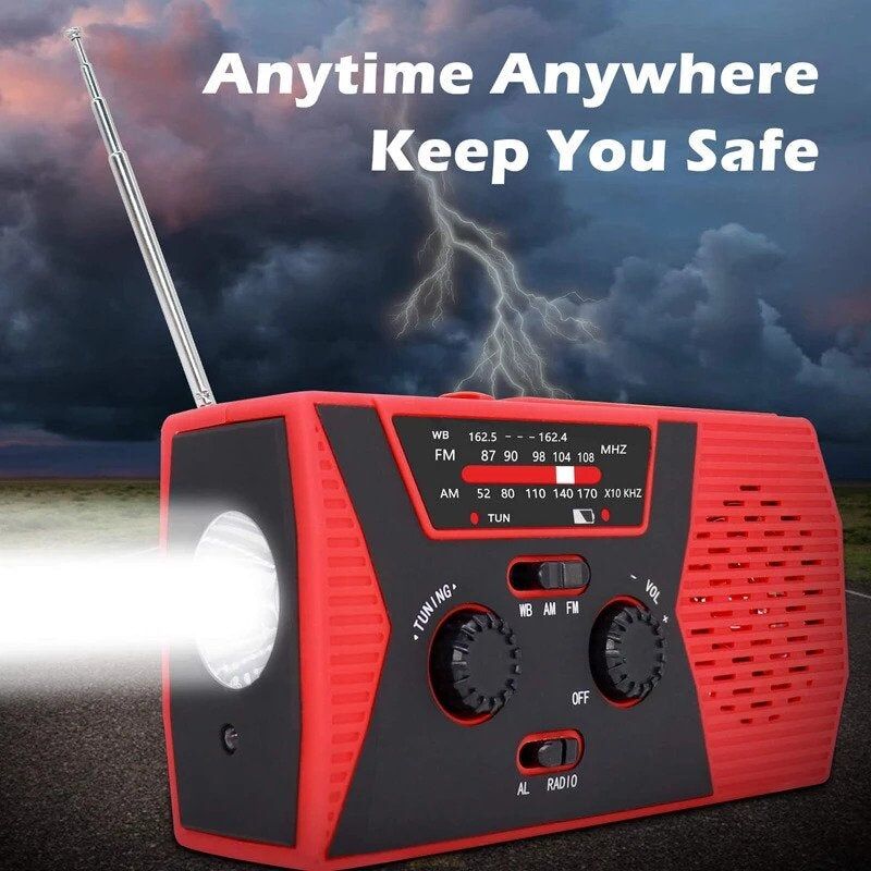 Radio solaire avec lampe LED AM/FM, alarme SOS – Image 5