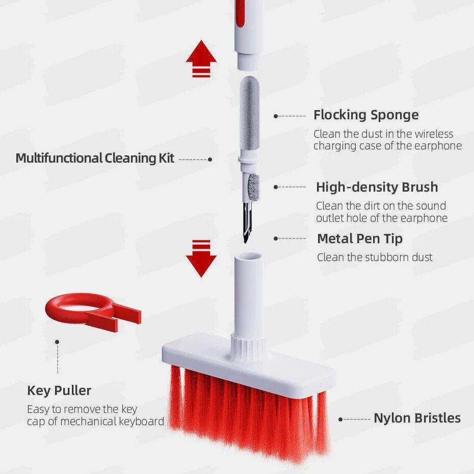 Brosse douce de nettoyage de clavier 5 en 1 – Image 4