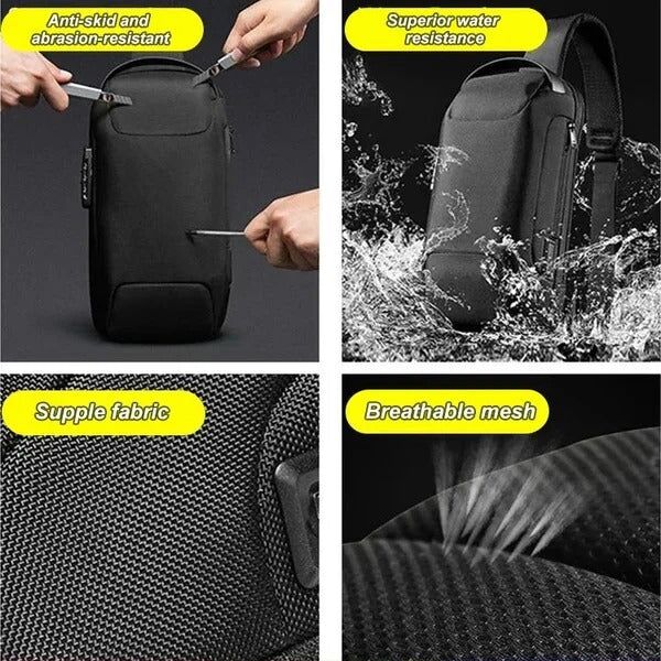Sac en bandouliere antivol avec port USB recharge pour homme et femme – Image 9