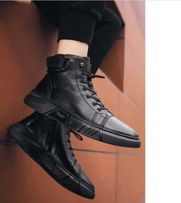 Bottes orthopédiques en cuir au pied