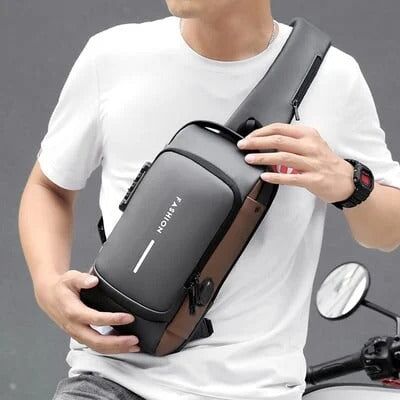 Sac en bandouliere antivol avec port USB recharge pour homme et femme – Image 10