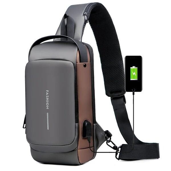 Sac en bandouliere antivol avec port USB recharge pour homme et femme