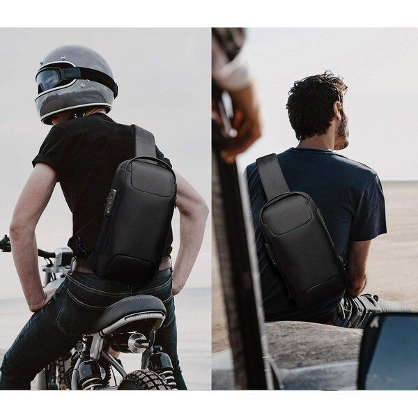 Sac en bandouliere antivol avec port USB recharge pour homme et femme – Image 2