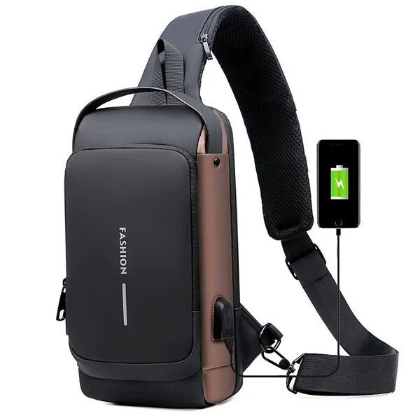 Sac en bandouliere antivol avec port USB recharge pour homme et femme – Image 11