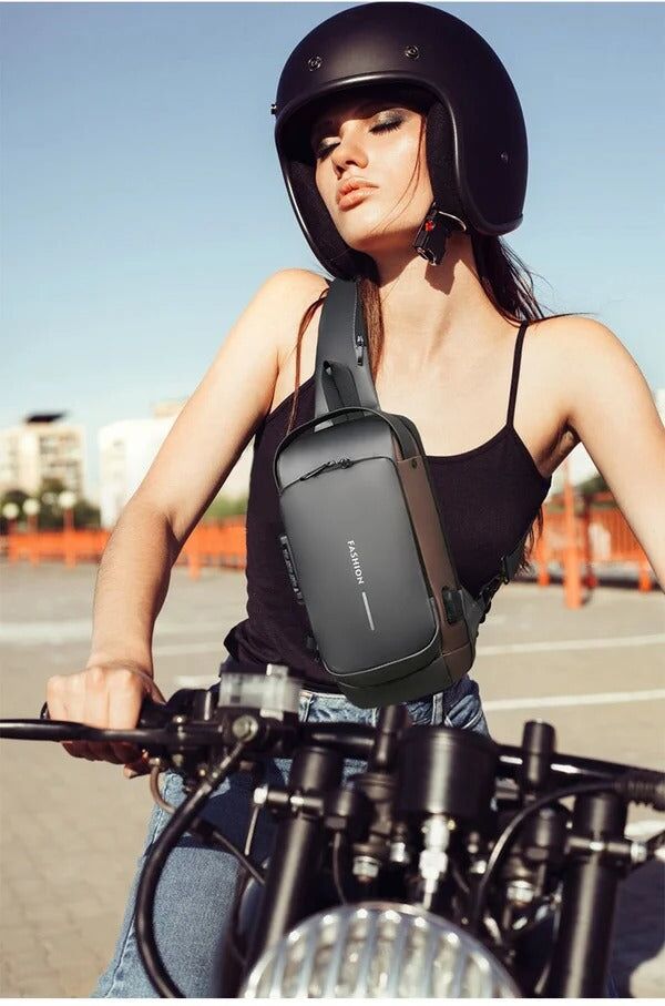 Sac en bandouliere antivol avec port USB recharge pour homme et femme – Image 4