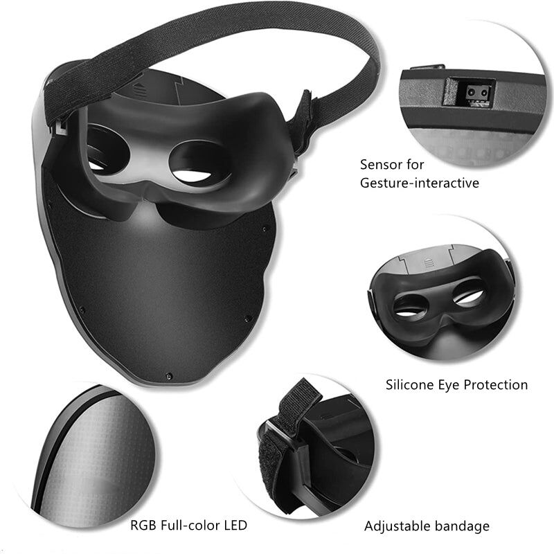 Masque lumineux Halloween à LED programmable – Image 2