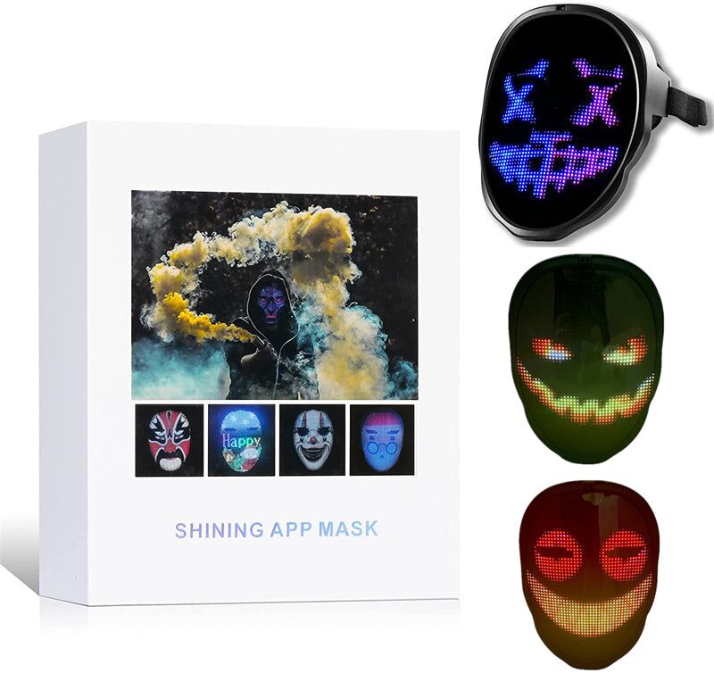 Masque lumineux Halloween à LED programmable – Image 4