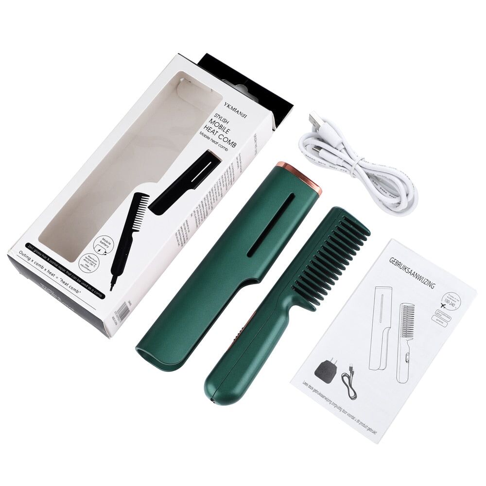 Peigne chauffant portable - Peigne électrique USB lisseur – Image 2
