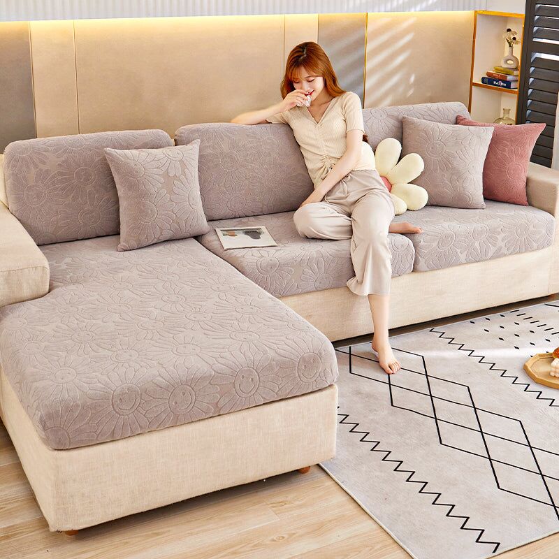 Housse de canapé en velours jacquard extensible antidérapant simple housse de canapé moderne – Image 5