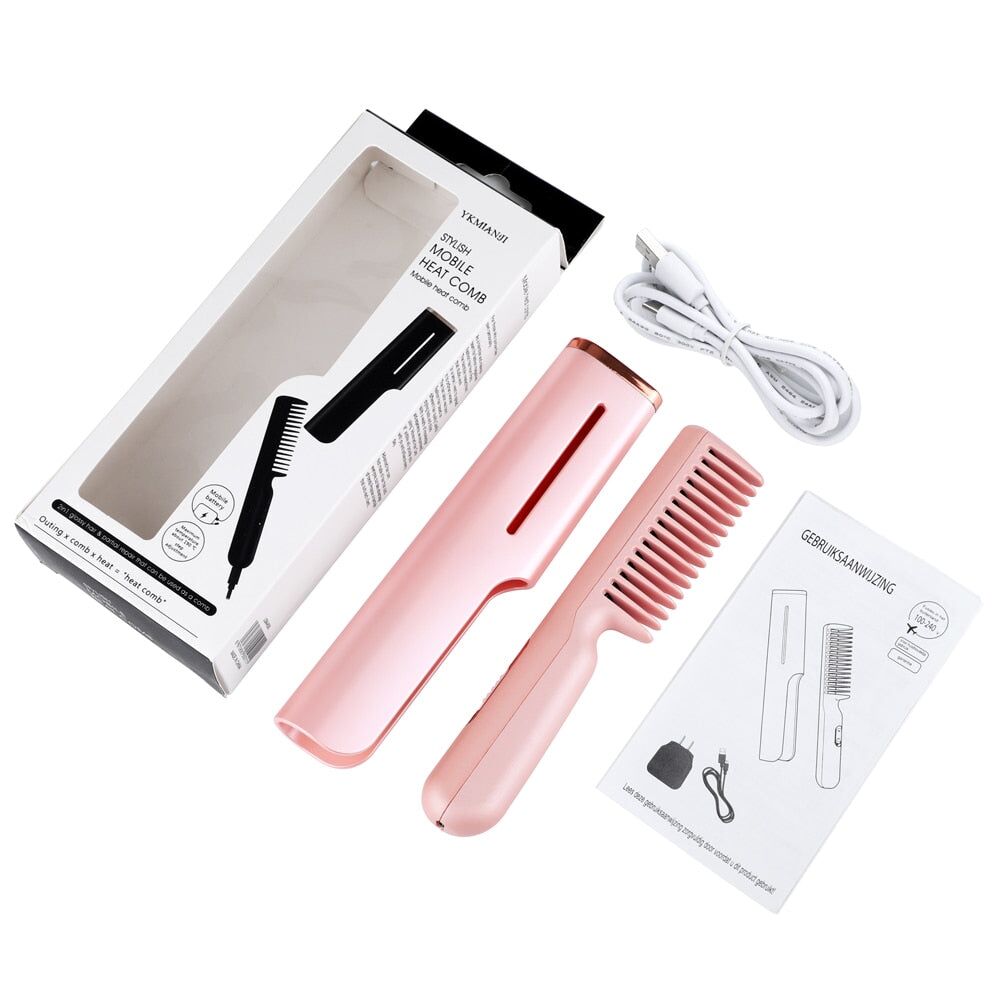 Peigne chauffant portable - Peigne électrique USB lisseur