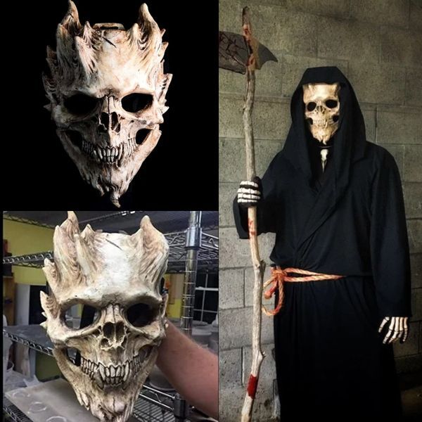 Masque d'horreur d'Halloween avec crâne et os de guerrier – Image 4