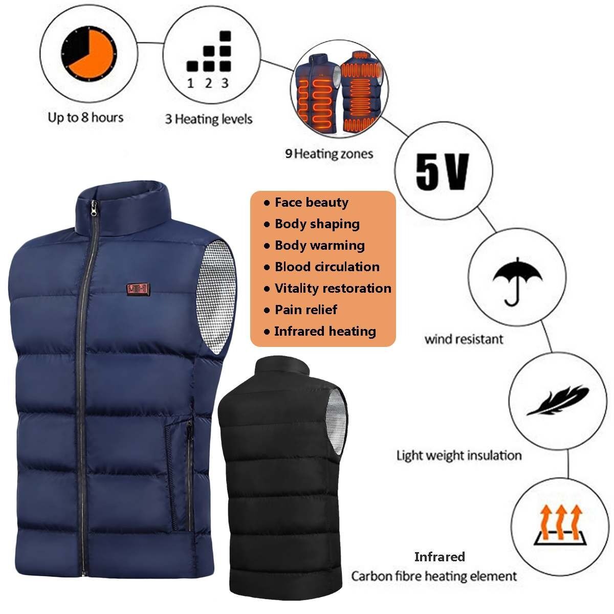 Unbon Nouveau Gilet chauffant unisexe – Image 3