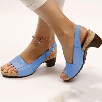 Sandales à talons orthopédiques bleu