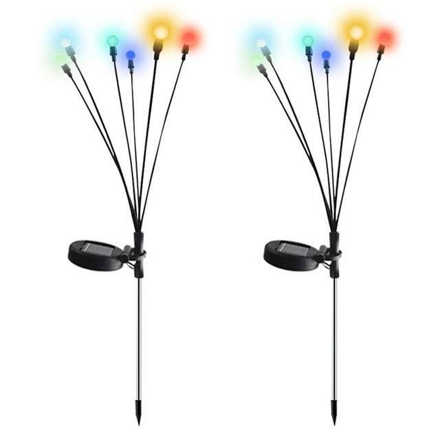 2 lampes solaires de jardin en forme de globe LED à énergie solaire étanches – Image 4