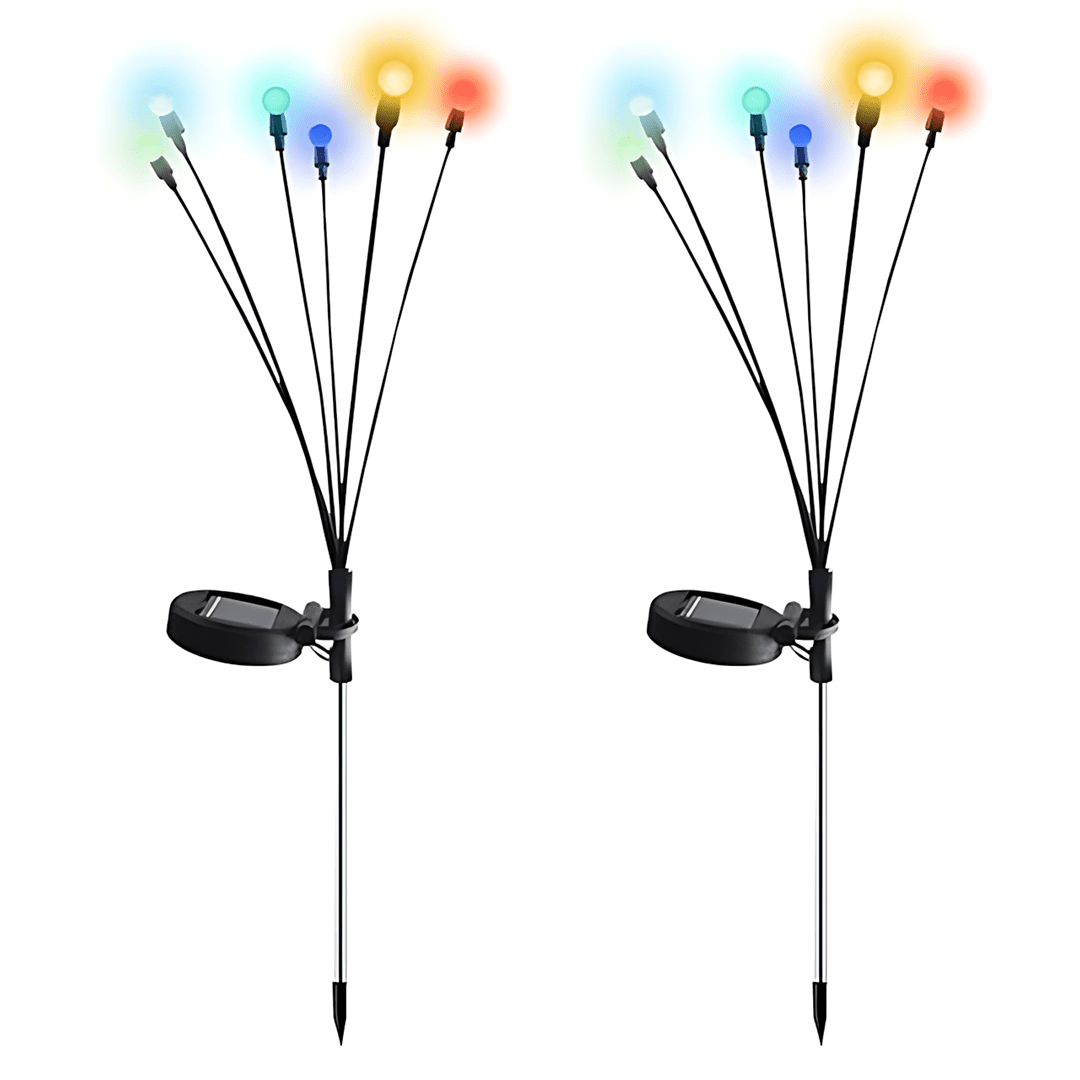 2 lampes solaires de jardin en forme de globe LED à énergie solaire étanches